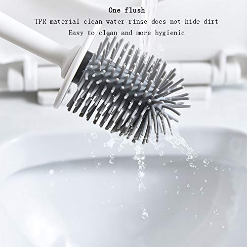 Cepillo de baño, Cepillo de Limpieza del Inodoro, hogar Mango Largo, cerdas Suaves de perforación Libre, Cepillo de baño, Hay un Conjunto Esquina Muerta de baño (2 Juegos de Blanco y Verde)
