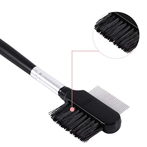 Cepillo de cejas Pestaña Mango De Madera Mango Doble Extensión Metal Acero Maquillaje Cepillo Cosmético Herramienta de Maquillaje Profesional