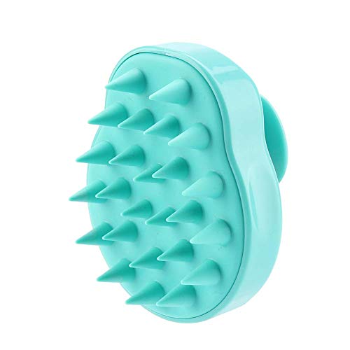 Cepillo de champú Siliscrub para champú y masajeador de cuero cabelludo, cepillo de cuidado del cuero cabelludo de silicona con cabezal de cepillo suave de silicona (verde)