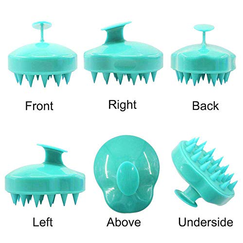 Cepillo de champú Siliscrub para champú y masajeador de cuero cabelludo, cepillo de cuidado del cuero cabelludo de silicona con cabezal de cepillo suave de silicona (verde)