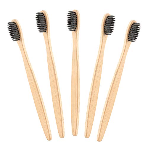 Cepillo de dientes de bambú natural protección del medio ambiente Toothrush dientes blanqueamiento mango de bambú cerdas suaves cepillo de dientes 5pcs
