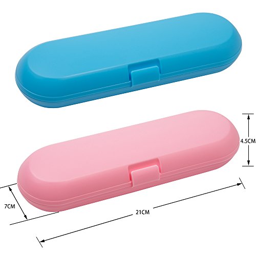 Cepillo de dientes eléctrico de plástico Estuche de viaje compatible con la serie Pro, 2 paquetes (azul y rosado)