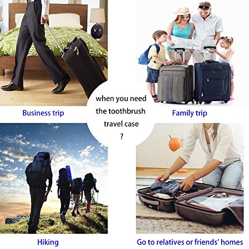 Cepillo de dientes eléctrico de plástico Estuche de viaje compatible con Oral-B la serie Pro, 3 paquetes (azul, rosado y verde)