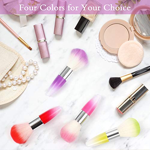 Cepillo de Limpieza de Uñas para Acrílico, 4 Piezas de Cepillo Limpiador de Polvo de Uñas Cepillo de Limpieza de Uñas para Artes de Uñas o Maquillaje (4 Colores)