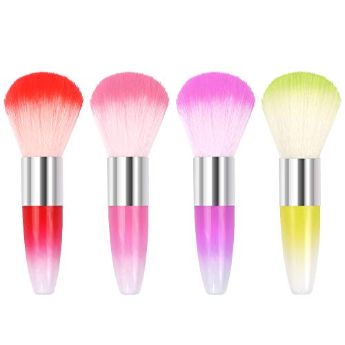 Cepillo de Limpieza de Uñas para Acrílico, 4 Piezas de Cepillo Limpiador de Polvo de Uñas Cepillo de Limpieza de Uñas para Artes de Uñas o Maquillaje (4 Colores)