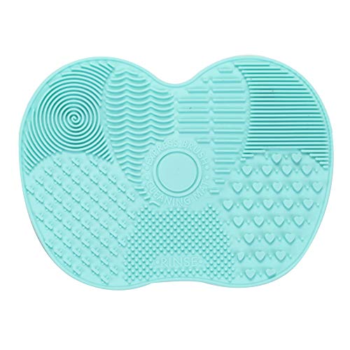 Cepillo de maquillaje Estera de limpieza de cepillo cosmético Estera de limpieza de silicona para lavar y preservar cepillos cosméticos profesionales verde