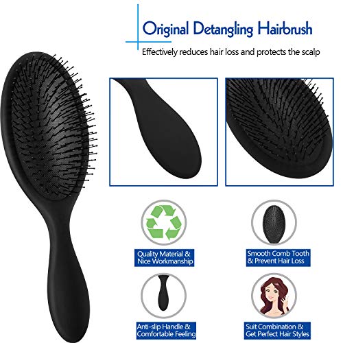 Cepillo de Pelo de Paleta Desenredante Herramientas de Peinado de Peluquería de Cepillo Desenredante Original para Mujer Hombre Pelo Largo Grueso Rizado Natural Mojado Seco