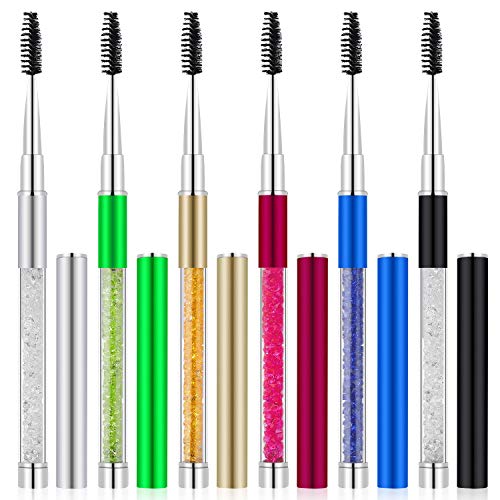 Cepillo de Pestañas 6 Unids Pinceles de Pestañas con Gorra Aplicador para Herramientas de Maquillaje para Viajar