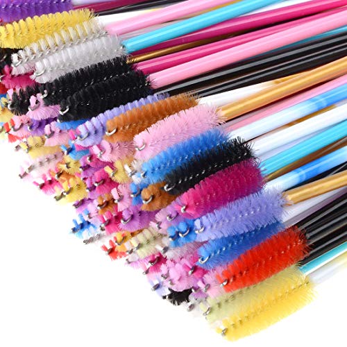 Cepillo de Pestañas Desechables Maquillaje Pinceles Multicolor 200 Pcs