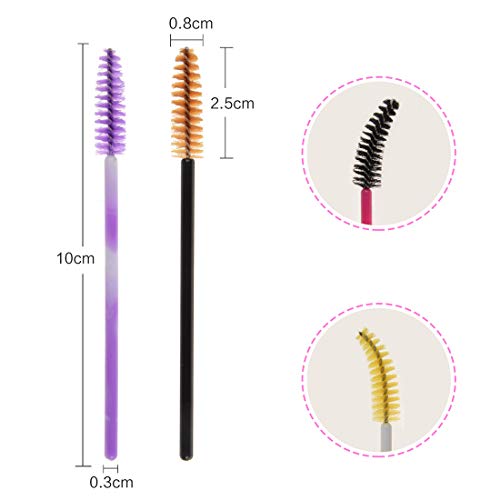 Cepillo de Pestañas Desechables Maquillaje Pinceles Multicolor 200 Pcs