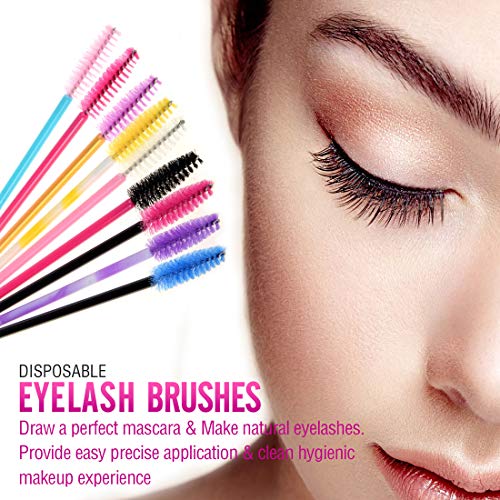 Cepillo de Pestañas Desechables Maquillaje Pinceles Multicolor 200 Pcs