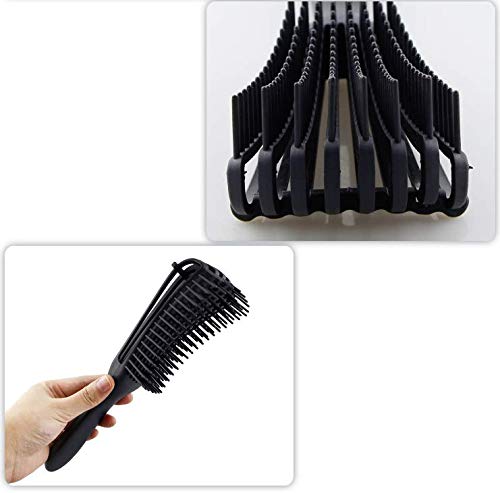 Cepillo desenredante, cepillo desenredante para cabello natural, cepillo para cabello rizado Desenrede todo el cabello húmedo o seco 3a a 4c ondulado rizado rizado (rosa)