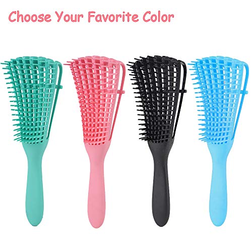 Cepillo Desenredante, Desenredante Para el cabello Peine de Pulpo de Plástico Integrado Para Afro América Texturizado 3a a 4c Pelo Rizado Ondulado Húmedo Seco Largo y Rizado (Negro)