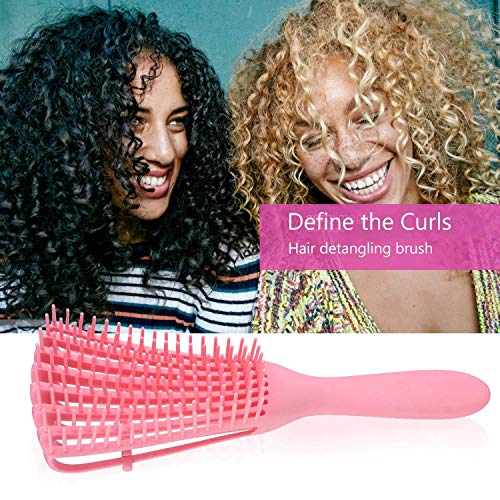 Cepillo desenredante para cabello afro americano texturizado 3A a 4C rizado, ondulado y rizado, cepillo desenredante para hombres y mujeres, pelo húmedo seco y grueso