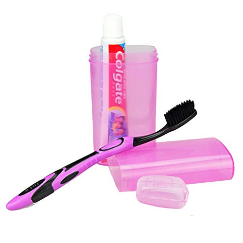 Cepillo Dientes Viaje 2 piezas portátil de casos Cepillo de dientes Pasta de dientes de plástico transpirable Caja de almacenamiento de gran tamaño del cepillo de dientes (tipo 2)