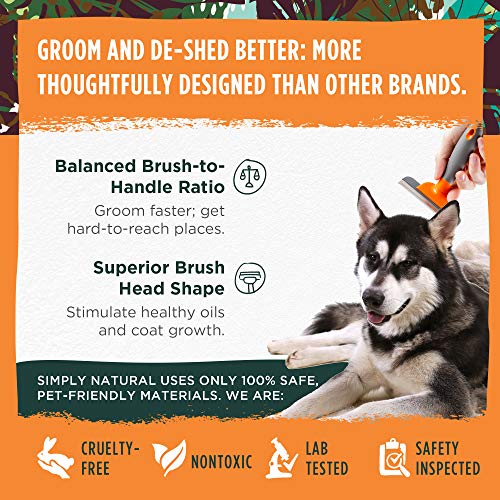 Cepillo para el pelaje Simply Natural – Herramienta para Peinar y Controlar el Pelaje de Acero Inoxidable para Perros y Gatos con una Cuchilla de Peinado Extraíble de 10cm