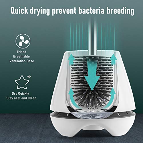 Cepillo para Inodoros,Escobillas de Inodoro, Cepillo y Soporte para Inodoro de Silicona, Juego de portaescobillas para Inodoro para baño, Kit de Cepillo de Limpieza para Inodoro de Silicona