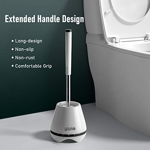 Cepillo para Inodoros,Escobillas de Inodoro, Cepillo y Soporte para Inodoro de Silicona, Juego de portaescobillas para Inodoro para baño, Kit de Cepillo de Limpieza para Inodoro de Silicona