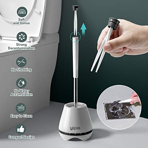 Cepillo para Inodoros,Escobillas de Inodoro, Cepillo y Soporte para Inodoro de Silicona, Juego de portaescobillas para Inodoro para baño, Kit de Cepillo de Limpieza para Inodoro de Silicona
