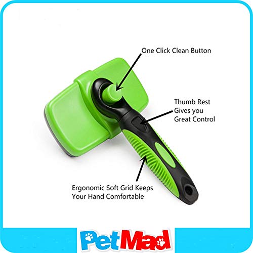 Cepillo para perros fácil de limpiar, cepillo para mascotas, pelo largo, mediano, corto, grueso, ondulado o rizado, cepillo para el cuidado de mascotas