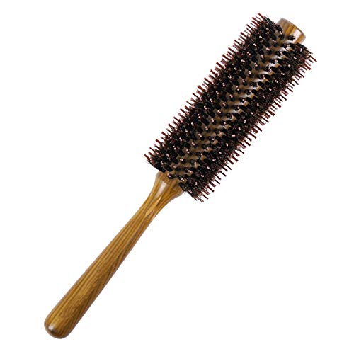 Cepillo Pelo, Cepillos para el Cabello de Madera Sólida, 100% Cerdas Naturales De Jabalí, Adecuado Para Mujeres Y Hombres, Diámetro 4.8 cm