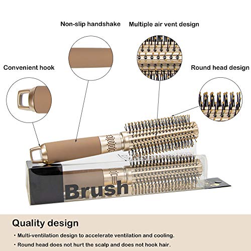 Cepillo Redondo Pelo, Cepillo de pelo redondo que aporta un brillo extra al cabello y evita el encrespamiento ,Scalps Friendly (Peine de masaje)