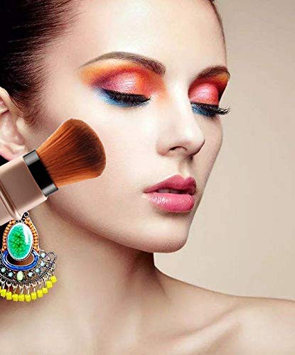 Cepillos de rubor retráctil, Pincel Kabuki Brocha para colorete Portátil Cepillo Facial Brochas de maquillaje Facial