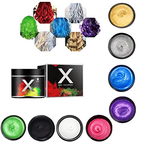 Cera blanca del color del pelo, modelado temporal de una sola vez Cera natural del tinte de pelo del color, crema temporal del peinado, cera que modela para la fiesta, Cosplay, partido (blanco)