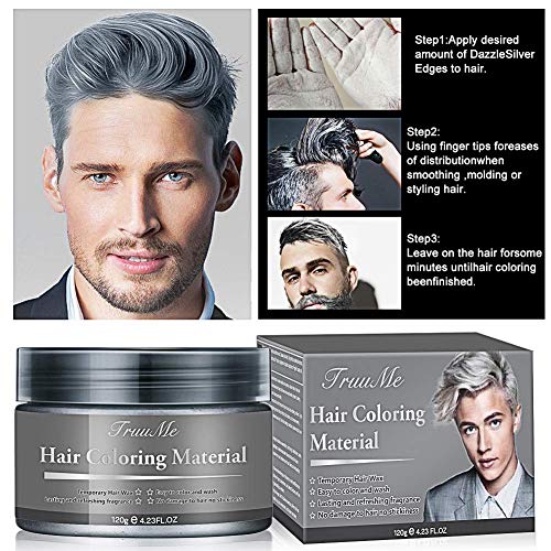 Cera Cabello, Hair Wax, Hair Wax Color, Hair Wax Men, Silber Haarfärbemittel Wachs-Natürliche Haarwachs für Cosplay und Party