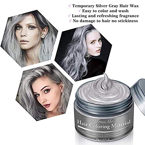 Cera Cabello, Hair Wax, Hair Wax Color, Hair Wax Men, Silber Haarfärbemittel Wachs-Natürliche Haarwachs für Cosplay und Party