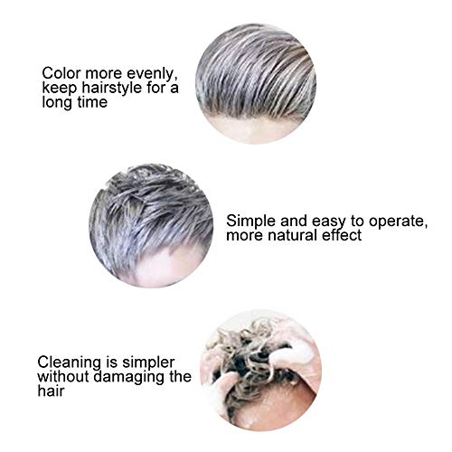 Cera de color de cabello gris, coloración temporal desechable Peinado Crema Modelado Moda DIY para hombres y mujeres Fiesta Cosplay