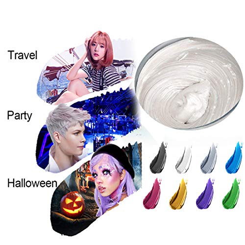 Cera del color del pelo, peinado mate natural para party.osplay, Halloween (Blanco)