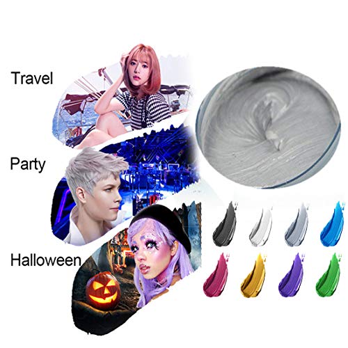 Cera del color del pelo, peinado mate natural para party.osplay, Halloween (Gris)