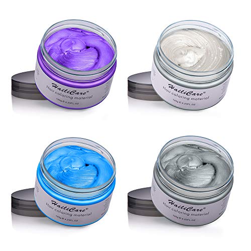 Cera para el cabello, Crema para el pelo, MS.DAER temporal pelo Color cera de pelo profesional, para hombres mujeres con 4 colores
