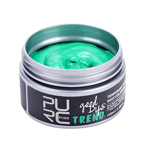 Cera para el Cabello del Peinado temporal Color del cabello Crema Para Colorante Pelo, Hidratante Saludable(verde)