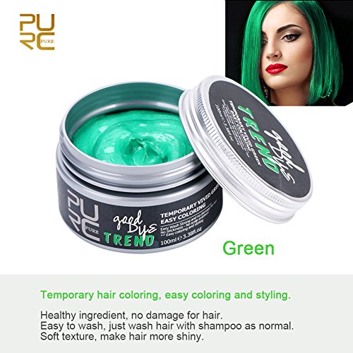 Cera para el Cabello del Peinado temporal Color del cabello Crema Para Colorante Pelo, Hidratante Saludable(verde)