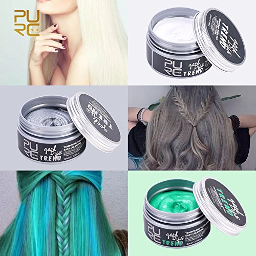 Cera para el Cabello del Peinado temporal Color del cabello Crema Para Colorante Pelo, Hidratante Saludable(verde)