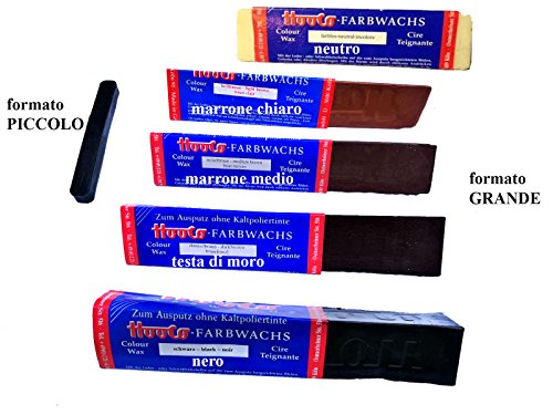 Cera sólida para refinar y retocar los tacones y las suelas de los calzados, tamaño pequeño, color negro