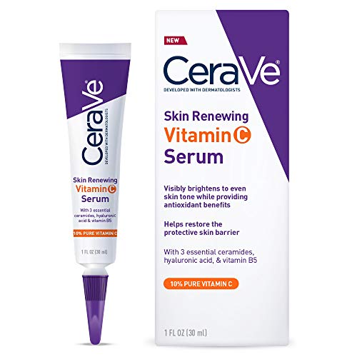 CeraVe Suero de vitamina C con ácido hialurónico, suero iluminador de la piel para rostro con 10% de vitamina C pura, sin fragancia | 31 cl. -