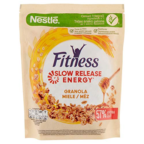 Cereales NESTLÉ Fitness granola - Copos de avena integral y trigo con miel - Paquete de 300g