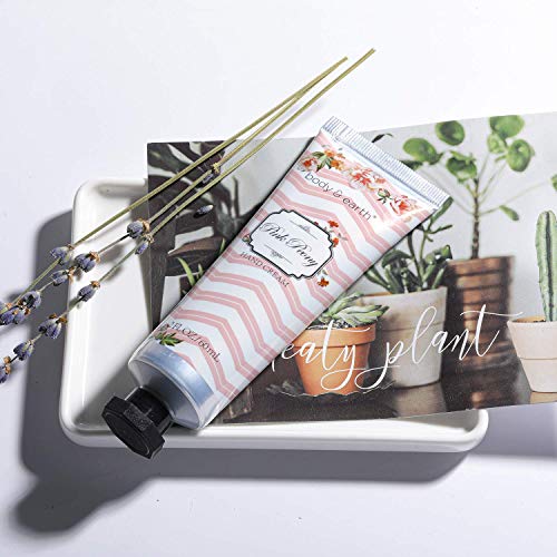 Cesta de Regalo de Baño para Mujer - Body&Earth Set de Baño Lujoso y Perfumada de 6 Piezas, Incluye Manteca Corporal, Crema de Manos, Gel de Ducha, Set de Posavasos. Mejor Regalo para Ella