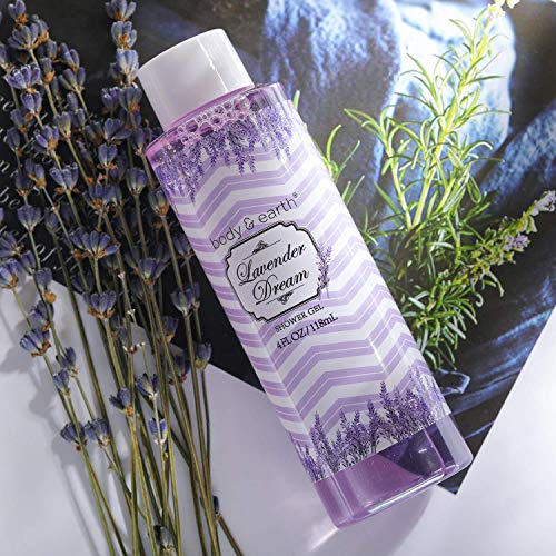 Cesta de Regalo de Baño para Mujer - Body&Earth Set de Baño Lujoso y Perfumada de 6 Piezas, Incluye Manteca Corporal, Crema de Manos, Gel de Ducha, Set de Posavasos. Mejor Regalo para Ella