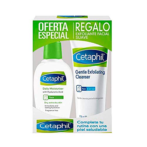 Cetaphil Daily Moisturizer With Hyaluronic Acid Crema Hidratante Facial, 88ml+REGALO Exfoliante Facial Suave, 178ml