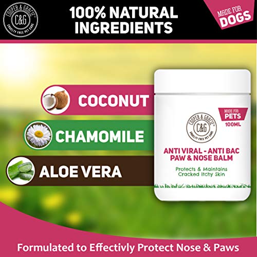 C&G Dog Paw Nose Balm - Bálsamo para la nariz y para las patas agrietadas y que pican de perros, no testado en animales100ML