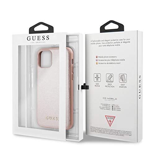CG Mobile Guess - Carcasa rígida para iPhone 11 Pro Max (TPU) con Safiano Rose Gold | Puertos de fácil acceso | Carcasa de protección contra caídas | Licencia oficial