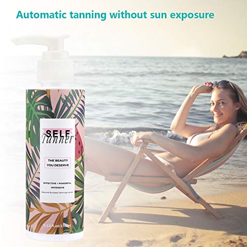 Chainplus 150ml Loción autobronceadora, Natural y Vegan Self Bronceado Aceite Gradual Tan Organic Bronceado Loción Self Tan Day Solarium Cream (sabor a leche) (Blanco)