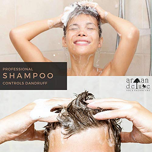 Champú Anti-caspa con Aceite de Argán altamente nutritivo y eficaz, con calidad profesional de Argan Deluxe 300 ml.