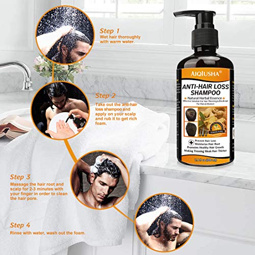 Champú Anticaída Champú para el Crecimiento del Cabello Solución Eficaz para la Rotura del Cabello Ayuda a Detener la Caída del Cabello Crecer el Cabello para Hombres y Mujeres