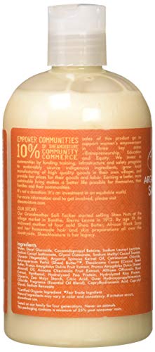 Champú de aceite de argán y leche de almendra suave y domesticada por Shea Moisture para unisex. Champú de 13 onzas