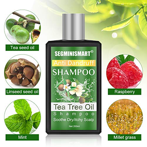 Champú de árbol de té,Champú AntiCaspa de Aceite de Arbol de Te,Champú de Árbol del Té,limpieza profunda de caspa, el cuero cabelludo seco y el cabello con picazón
